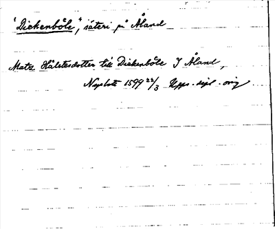 Bild på arkivkortet för arkivposten »Dickenböle»