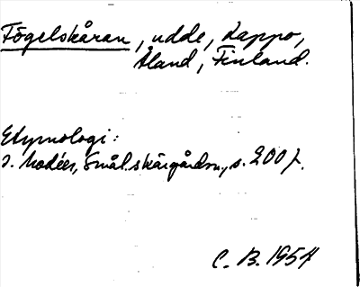 Bild på arkivkortet för arkivposten Fögelskåran
