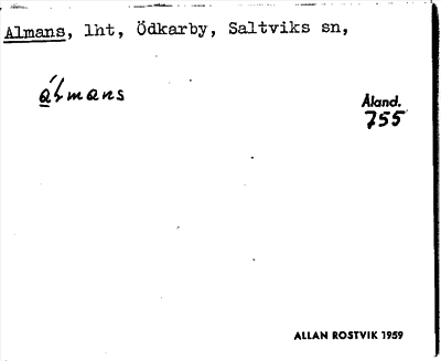Bild på arkivkortet för arkivposten Almans
