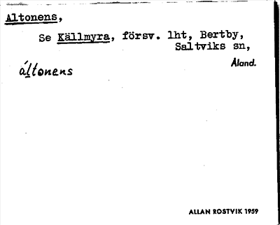 Bild på arkivkortet för arkivposten Altonens