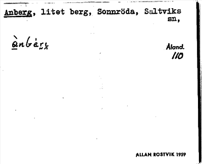 Bild på arkivkortet för arkivposten Anberg