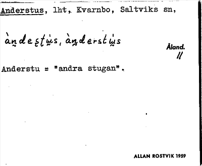 Bild på arkivkortet för arkivposten Anderstus
