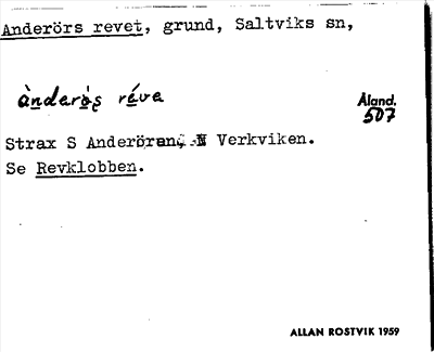 Bild på arkivkortet för arkivposten Anderörs revet