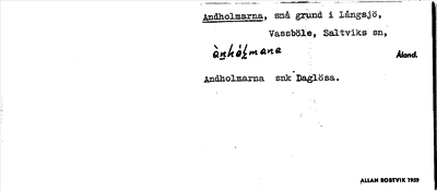 Bild på arkivkortet för arkivposten Andholmarna