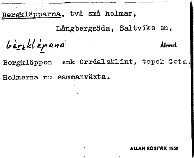 Bild på arkivkortet för arkivposten Bergkläpparna