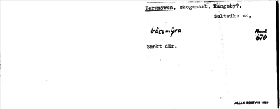 Bild på arkivkortet för arkivposten Bergmyren