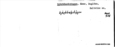Bild på arkivkortet för arkivposten Björkbackstegen