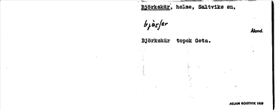 Bild på arkivkortet för arkivposten Björkskär