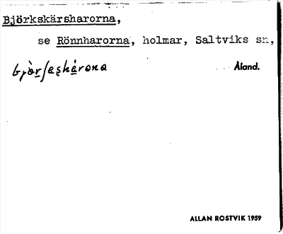 Bild på arkivkortet för arkivposten Björksärsharorna