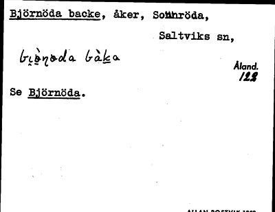Bild på arkivkortet för arkivposten Björnöda backe