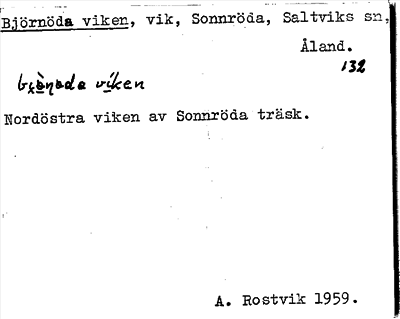 Bild på arkivkortet för arkivposten Björnöda viken