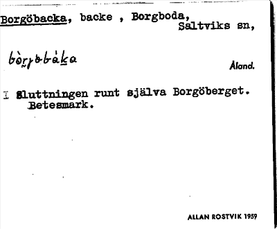 Bild på arkivkortet för arkivposten Borgöbacka