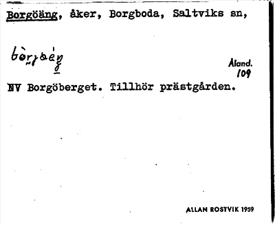 Bild på arkivkortet för arkivposten Borgöäng