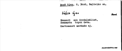 Bild på arkivkortet för arkivposten Boxö öjen