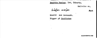 Bild på arkivkortet för arkivposten Brattös Marias