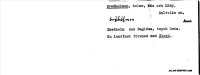 Bild på arkivkortet för arkivposten Bredholmen