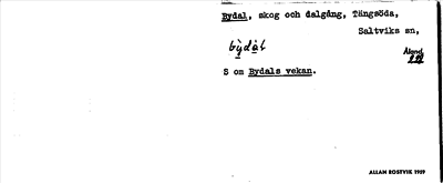 Bild på arkivkortet för arkivposten Bydal
