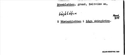 Bild på arkivkortet för arkivposten Bössklobben