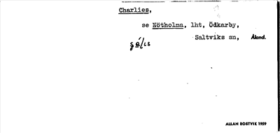 Bild på arkivkortet för arkivposten Charlies