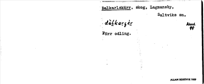 Bild på arkivkortet för arkivposten Dalkarlskärr