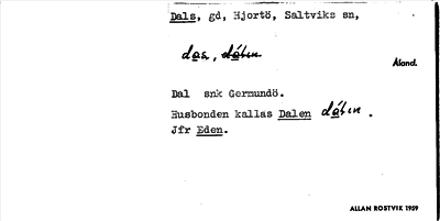 Bild på arkivkortet för arkivposten Dals