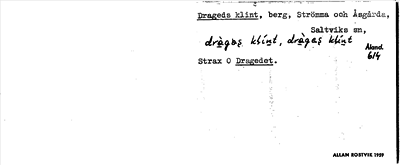 Bild på arkivkortet för arkivposten Drageds klint