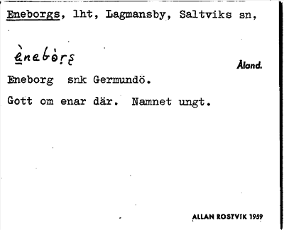 Bild på arkivkortet för arkivposten Eneborgs