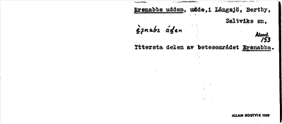 Bild på arkivkortet för arkivposten Ersnabbs udden