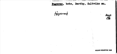 Bild på arkivkortet för arkivposten Fagermo