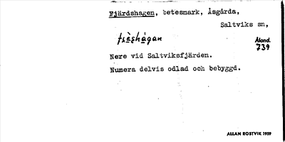 Bild på arkivkortet för arkivposten Fjärdshagen