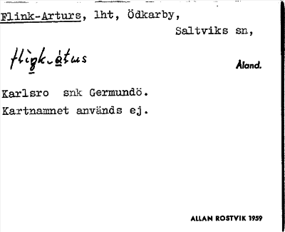 Bild på arkivkortet för arkivposten Flink-Arturs