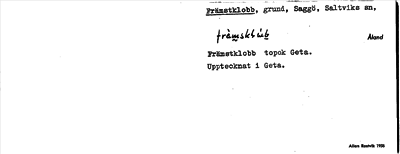 Bild på arkivkortet för arkivposten Främsklobb