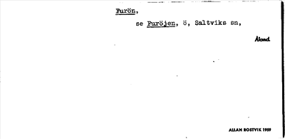 Bild på arkivkortet för arkivposten Furön, se Furöjen