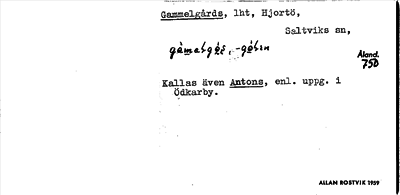 Bild på arkivkortet för arkivposten Gammelgårds