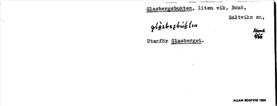 Bild på arkivkortet för arkivposten Glasbergsbukten