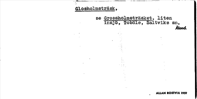Bild på arkivkortet för arkivposten Glosholmsträsk, se Grossholmsträsket