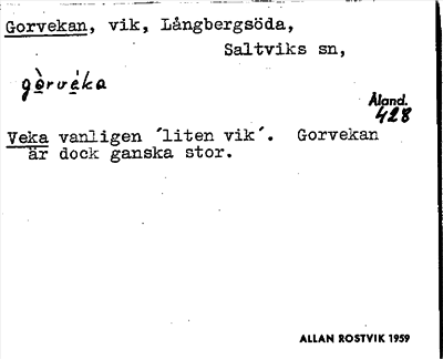 Bild på arkivkortet för arkivposten Gorvekan