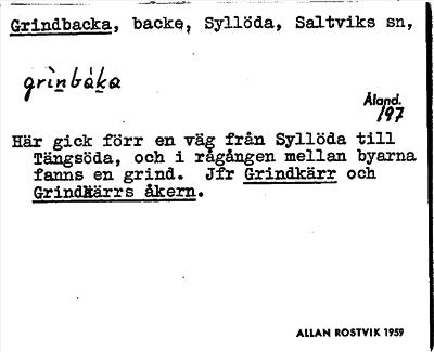 Bild på arkivkortet för arkivposten Grindbacka