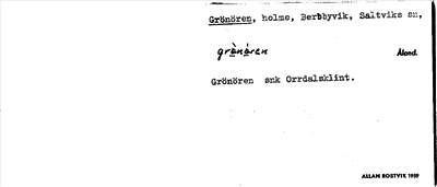 Bild på arkivkortet för arkivposten Grönören