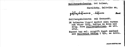 Bild på arkivkortet för arkivposten Gullbergsholmarna