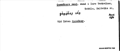 Bild på arkivkortet för arkivposten Gummåkers sund