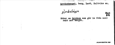 Bild på arkivkortet för arkivposten Gyviksberget