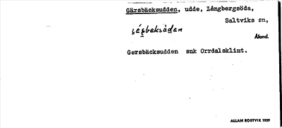 Bild på arkivkortet för arkivposten Gärsbäcksudden