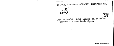 Bild på arkivkortet för arkivposten Gölvik