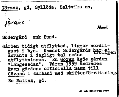 Bild på arkivkortet för arkivposten Görans