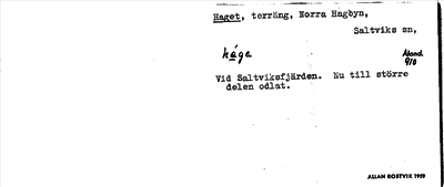 Bild på arkivkortet för arkivposten Haget