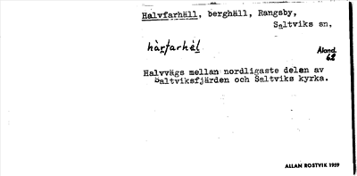 Bild på arkivkortet för arkivposten Halvfarhäll