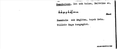 Bild på arkivkortet för arkivposten Hamnholmen
