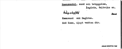 Bild på arkivkortet för arkivposten Hamnsundet