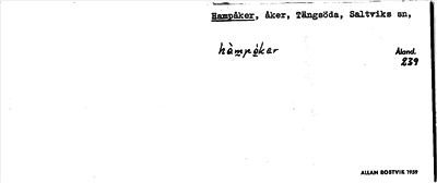 Bild på arkivkortet för arkivposten Hampåker